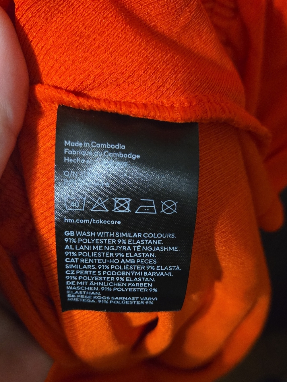 Divided Orange Ruched Side Mini Dress - Picture 5 of 6